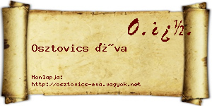Osztovics Éva névjegykártya