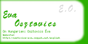 eva osztovics business card