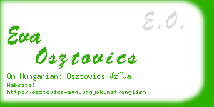 eva osztovics business card